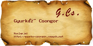 Gyurkó Csongor névjegykártya